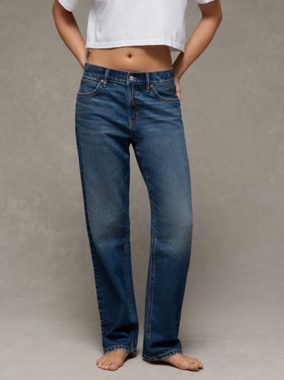 American Eagle 2025 Strigid Low-Rise Ex-Boyfriend Jean Size 6 Long